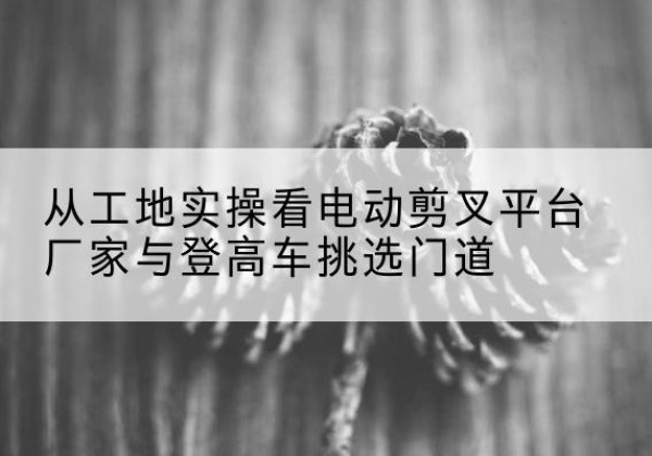 绥阳电动剪叉升降平台厂家-从工地实操看电动剪叉平台厂家与登高车挑选门道